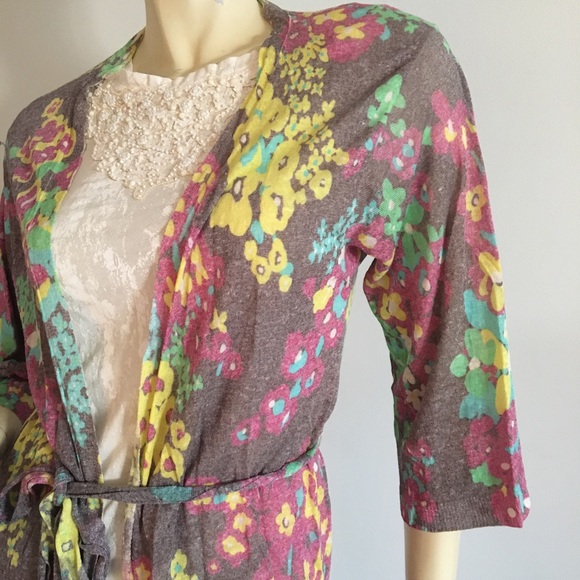 M missoni floral belted wrap front cardigan duster - Picture 3 of 8